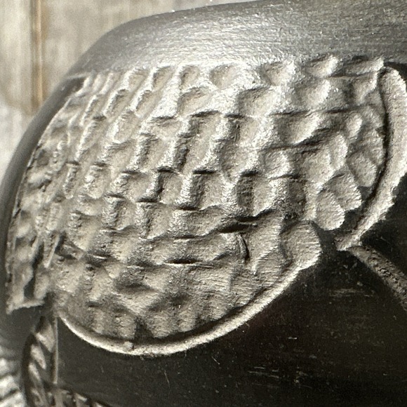 Native American Santa Clara Pottery Vase Black On Black Elephant Silhouette - Picture 11 of 16